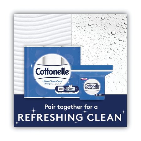 Cottonelle Flushable Wet Wipes, Zip Pack Refill, White, 5 x 7.25, 252PK 43541